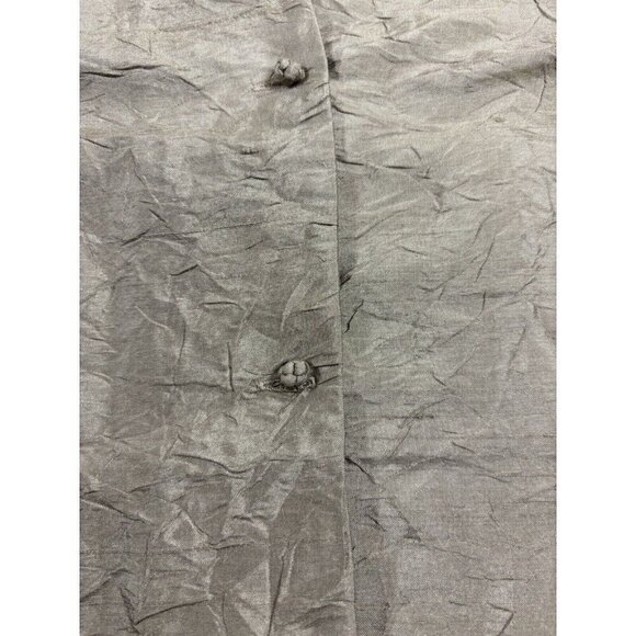 Eileen Fisher Jacket Blazer Brown Medium 100% Silk Crinkled Lightweight Asian - Picture 9 of 10